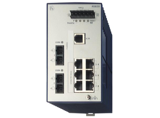 OpenRail RSB20 6xTX-RJ, 2xSM (SC) -40-70°C 9,6-60VDC Basic